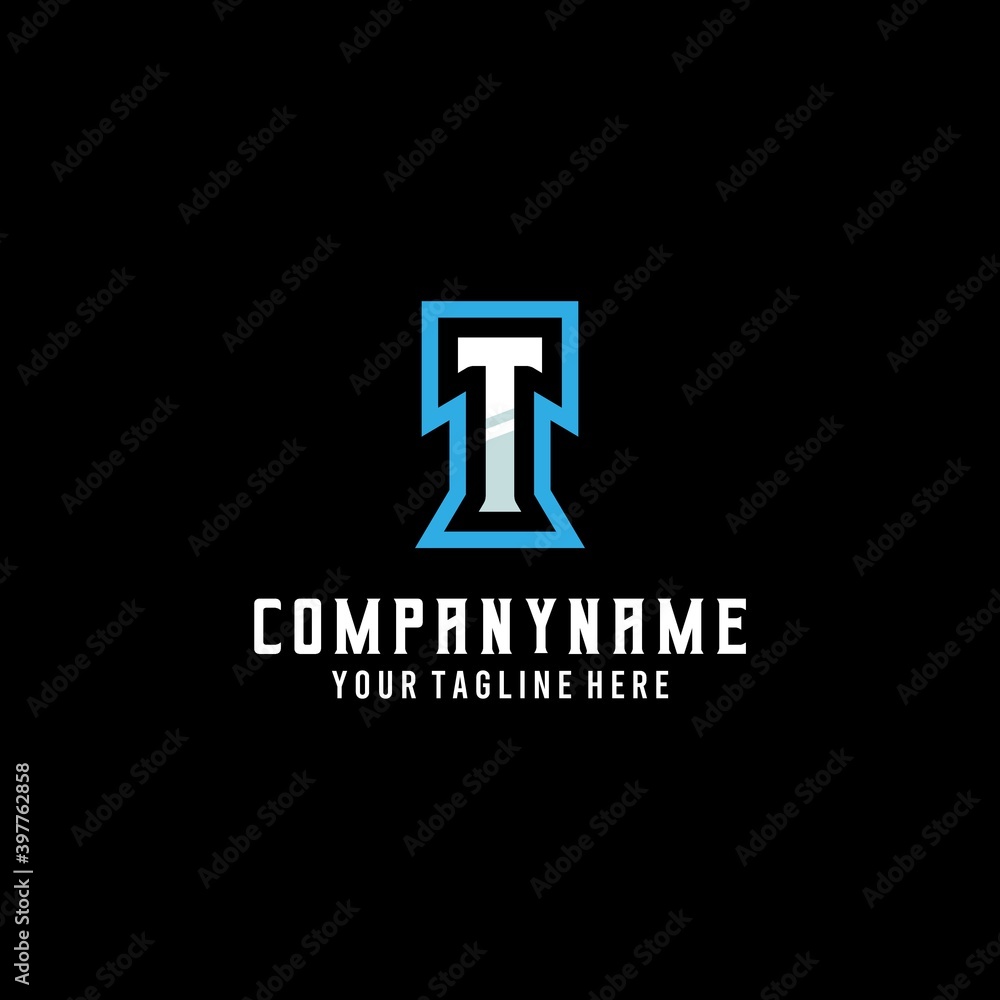 Esport text alphabet logo. Initial letter T Esport text alphabet logo. Initial letter T