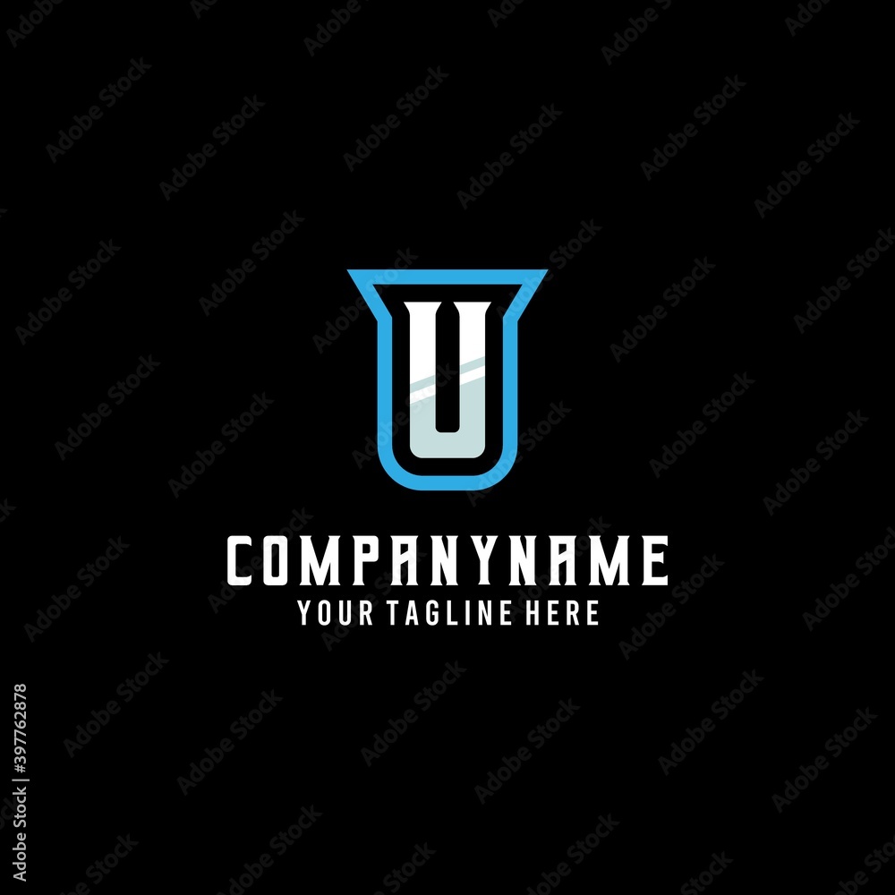 Esport text alphabet logo. Initial letter U Esport text alphabet logo. Initial letter U