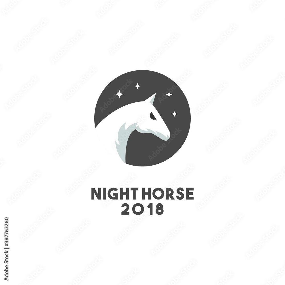 Obraz premium Creative night horse logo design