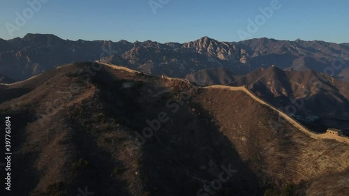 Aerial photography of the ancient Great Wall of China