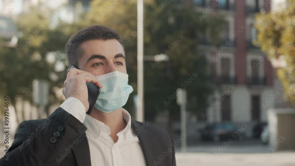 Office Man Working with Facemask COVID 19 Office Man Working with Facemask COVID 19