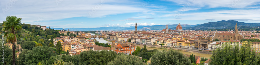 Stadtpanorama vom Piazza Michelangelo auf Florenz, Italien, 
