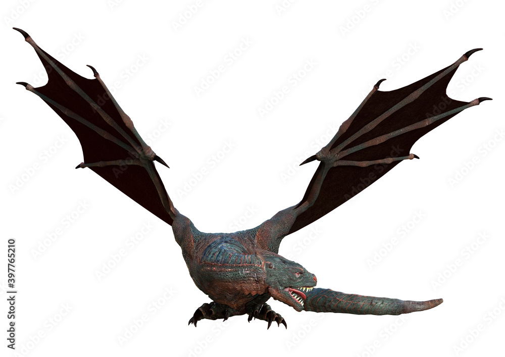 3D Rendering Fairy Tale Dragon on White 3D Rendering Fairy Tale Dragon on White