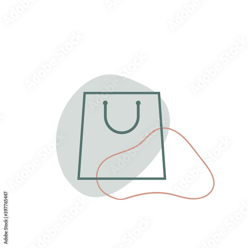 Shopping bag icon with blub...