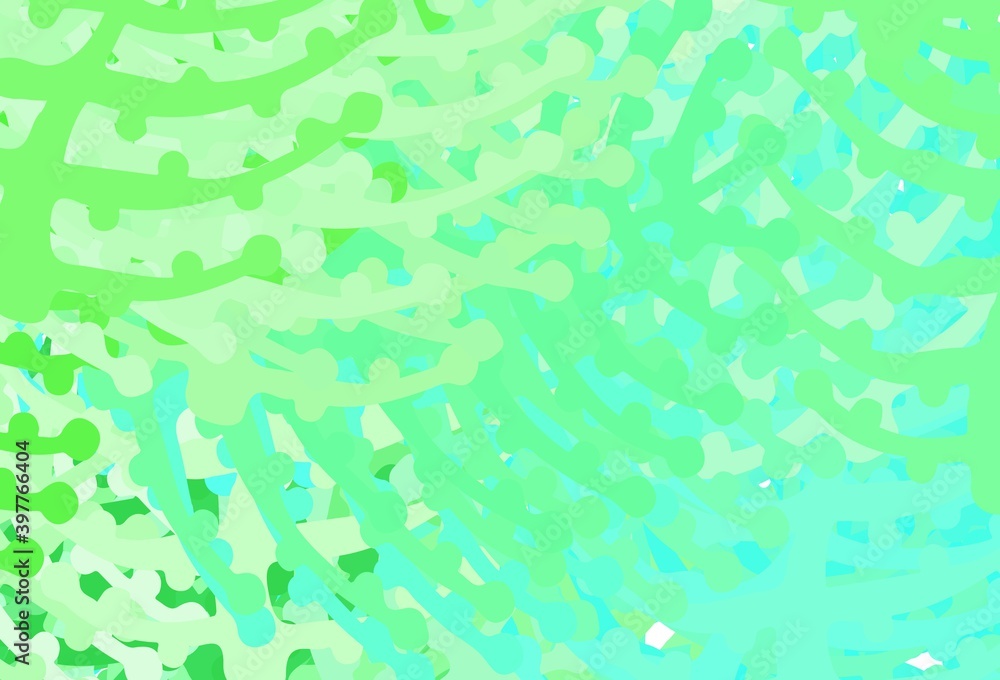 Light Green vector template with chaotic shapes. Light Green vector template with chaotic shapes.