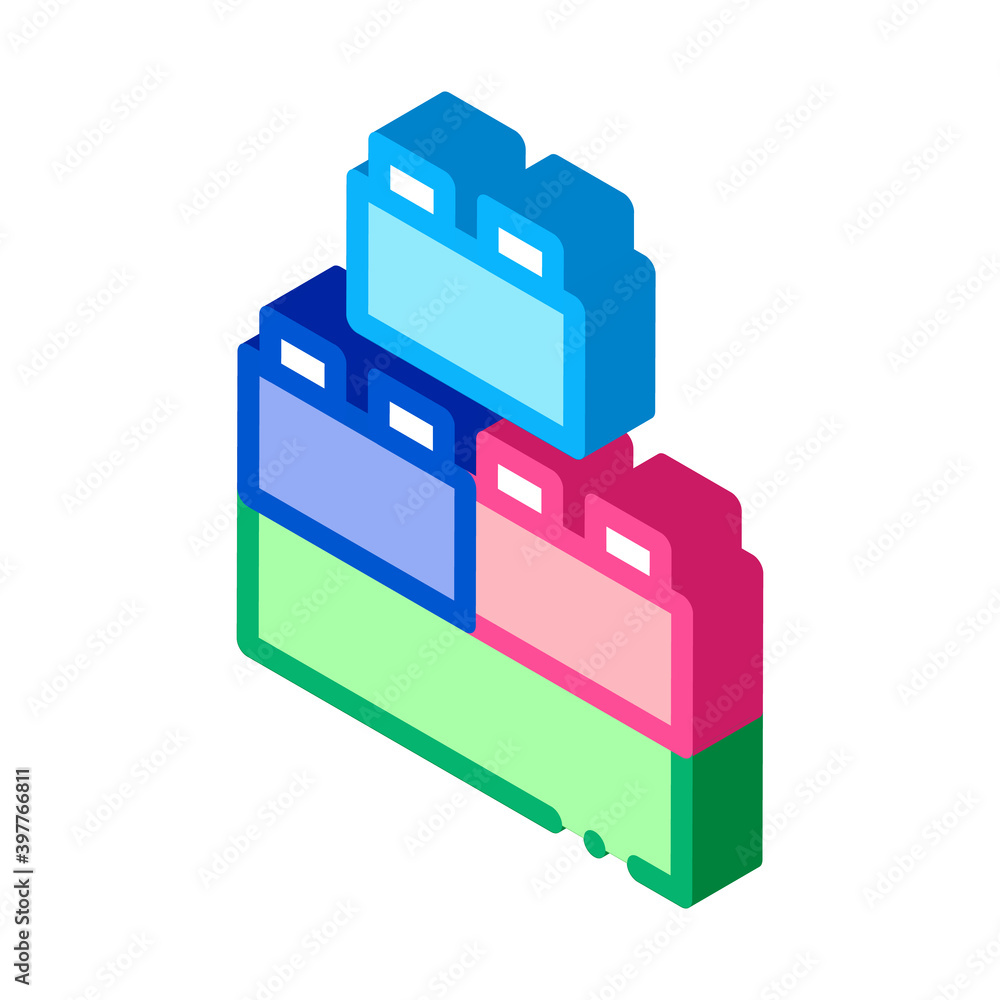 construction blocks icon vector. isometric construction blocks sign. color isolated symbol illustration construction blocks icon vector. isometric construction blocks sign. color isolated symbol illustration