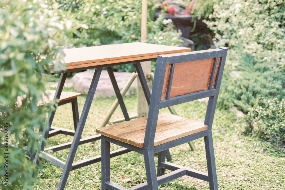 wooden chair seat in garden park wooden chair seat in garden park