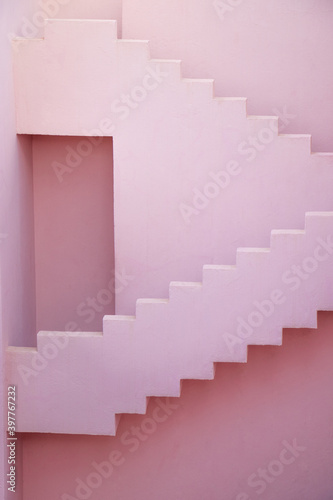 pink and white steps