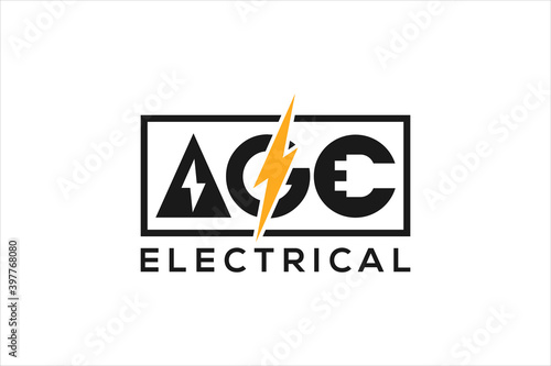 Electrical logo design industry power plants engineering socket lightning icon