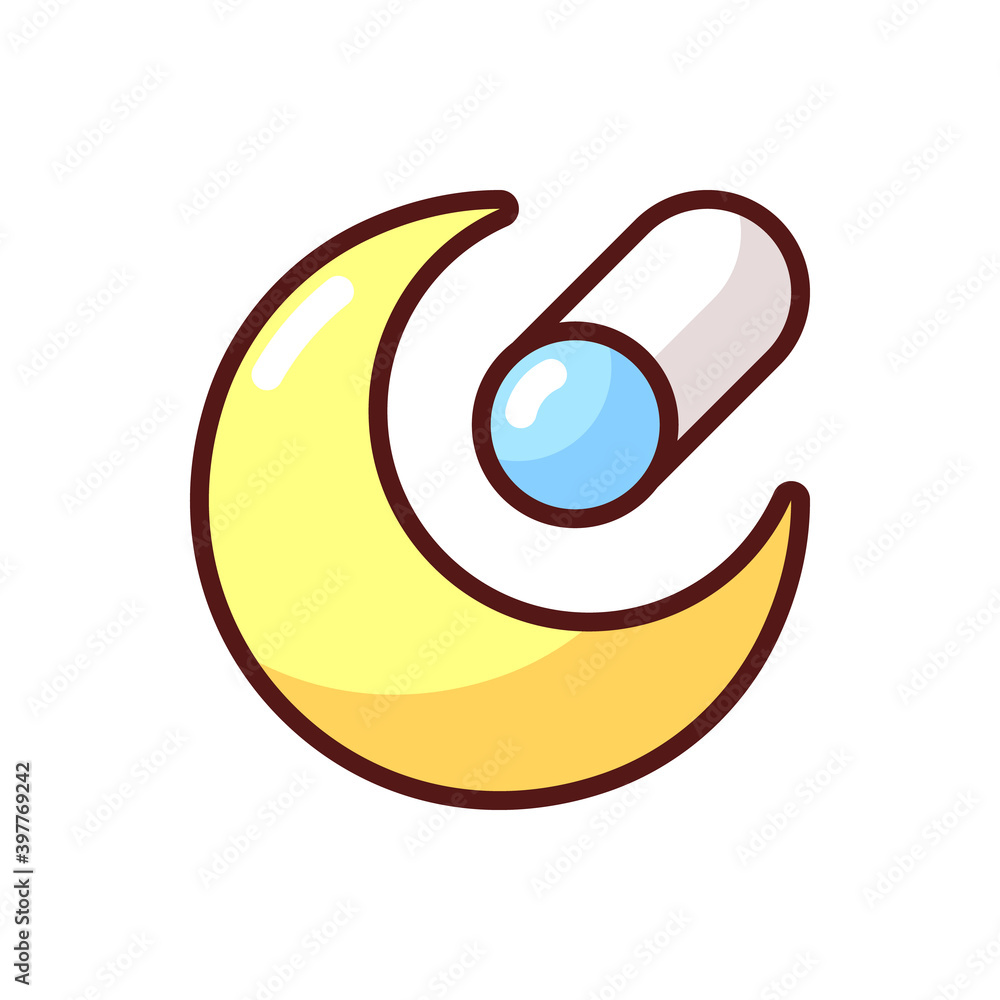 Night mode app RGB color icon. Reducing screen brightness. Battery ...