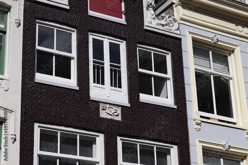Detail on Old House Facade in Amsterdam