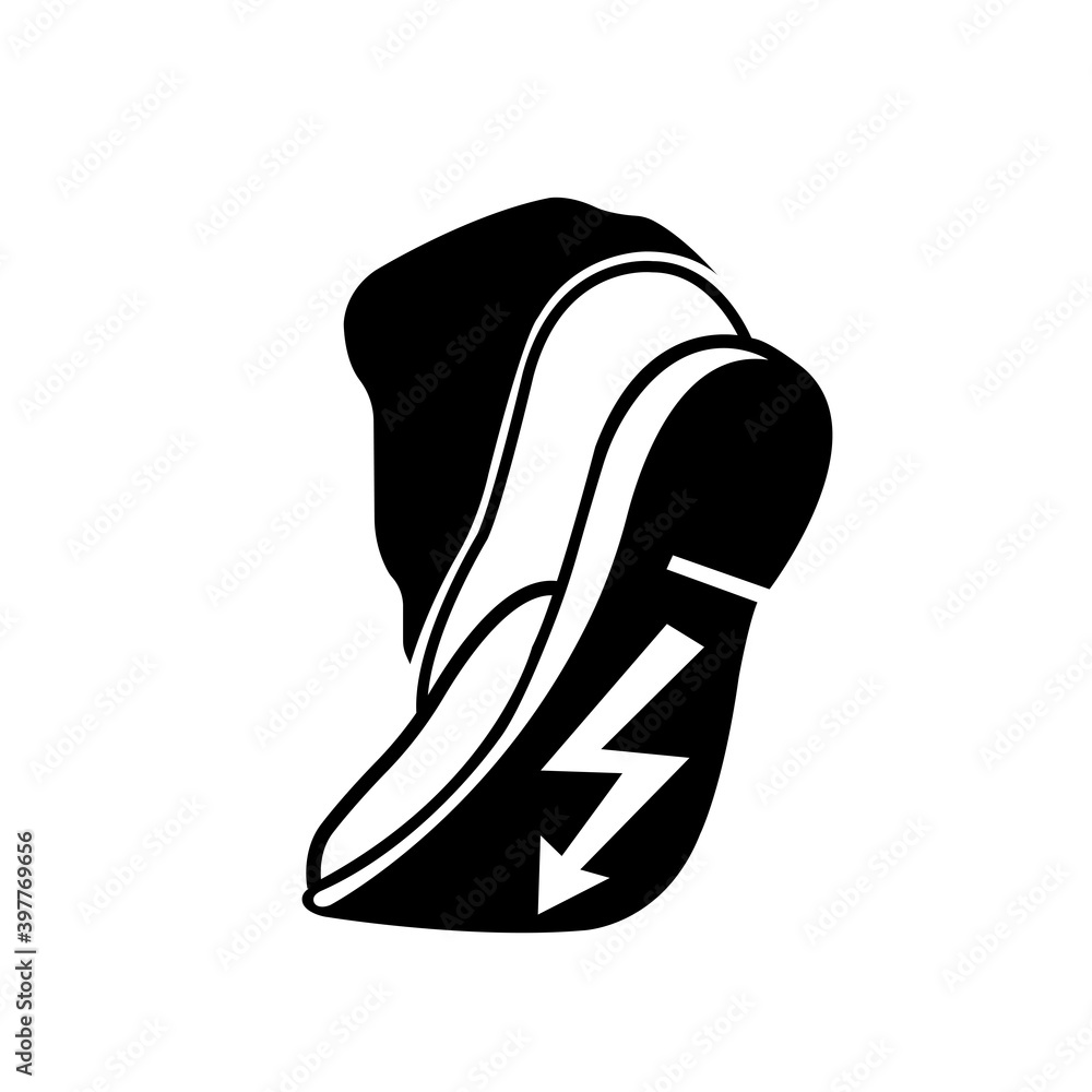 Use Anti Static Footwear Black Icon, Vector Illustration, Isolate On White Background Label. EPS10 Use Anti Static Footwear Black Icon, Vector Illustration, Isolate On White Background Label. EPS10