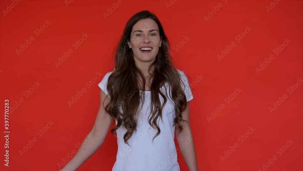Woman take off safety mask. Quarantine people face. Female epidemic protection. Brunette model take off medical mask and breathe deeply in red studio. People tired of covid 2019. Coronavirus finish Woman take off safety mask. Quarantine people face. Female epidemic protection. Brunette model take off medical mask and breathe deeply in red studio. People tired of covid 2019. Coronavirus finish