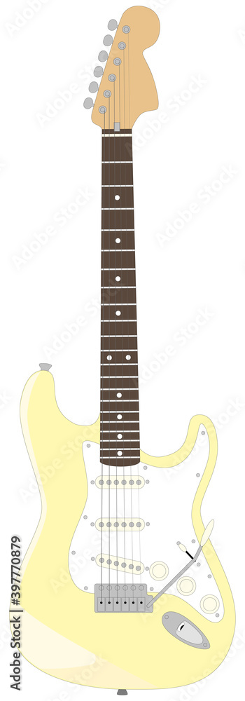 黄色いエレキギターのイラスト Stock Vector Adobe Stock