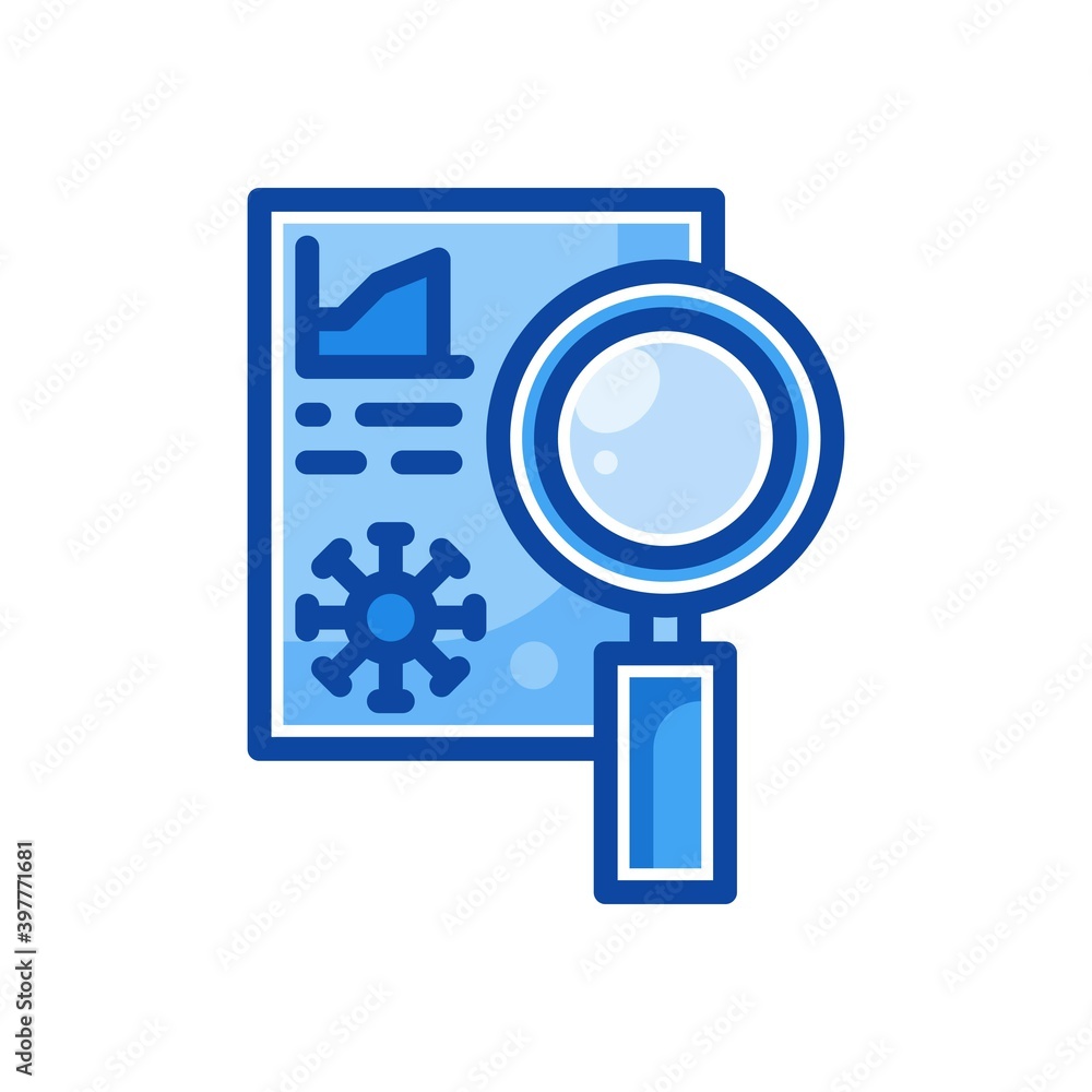 virus search icon in filled line style isolated on white background. EPS 10 virus search icon in filled line style isolated on white background. EPS 10