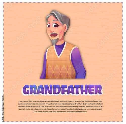 happy grandfather day card background Premium Vector