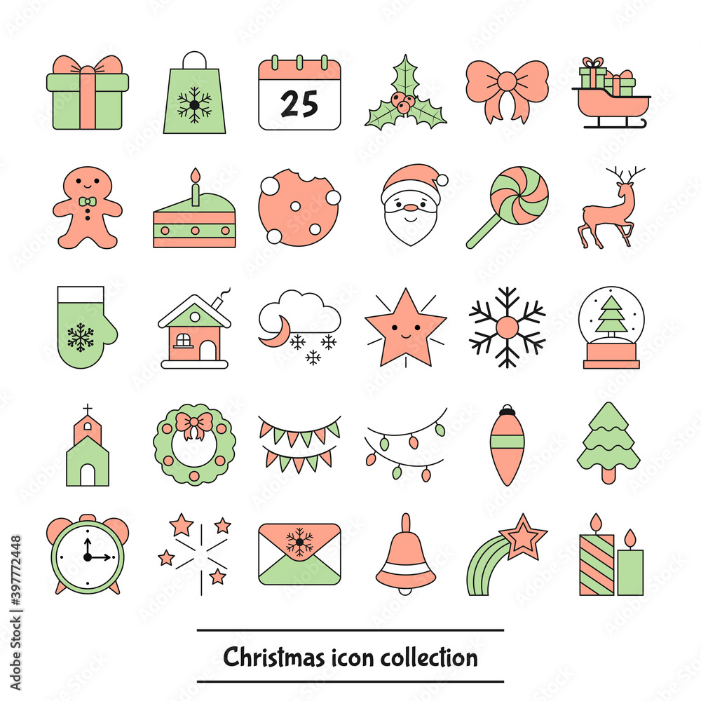 Set of Christmas Icons Set of Christmas Icons
