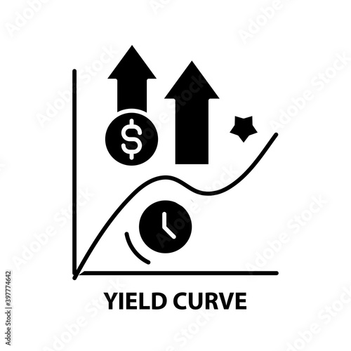 yield curve icon, black vector sign with editable strokes, concept illustration