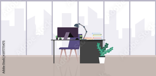 office  learning and teaching To work Using a design program vector illustration 