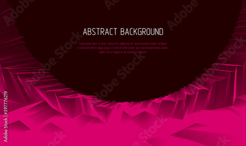 Line art 3d abstract vector background with geometric linear terrain surface of fantastic cosmic planet landscape, science fiction illustration.=