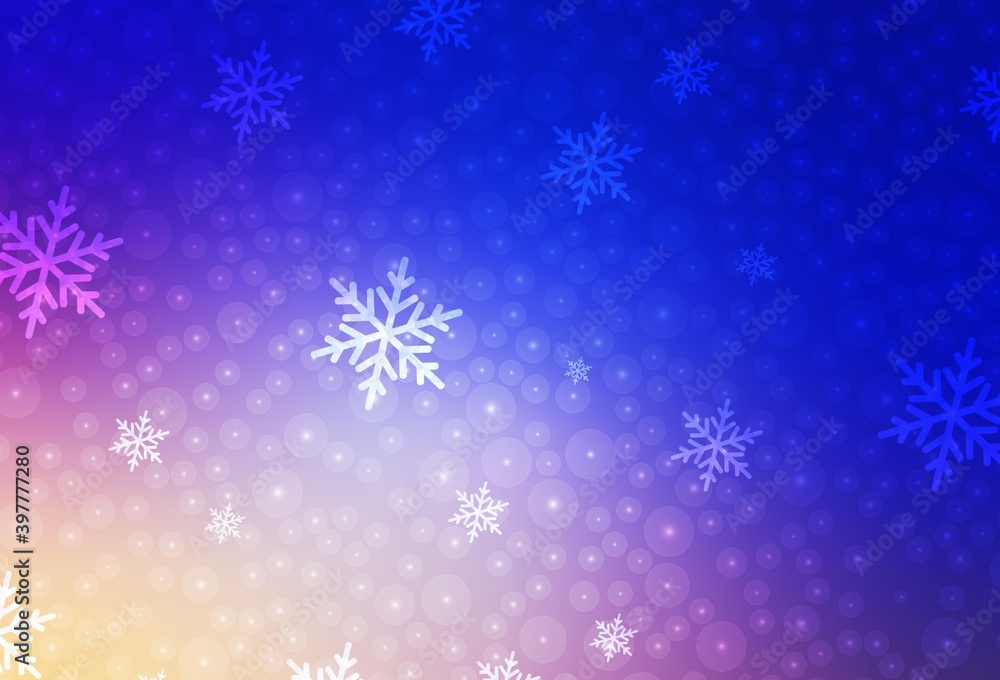 Light Pink, Blue vector background in Xmas style.