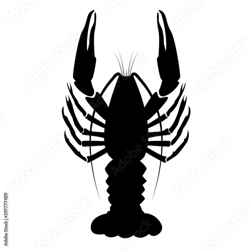 Black and white lobster logo. Icon for website, vector logo. Seafood.