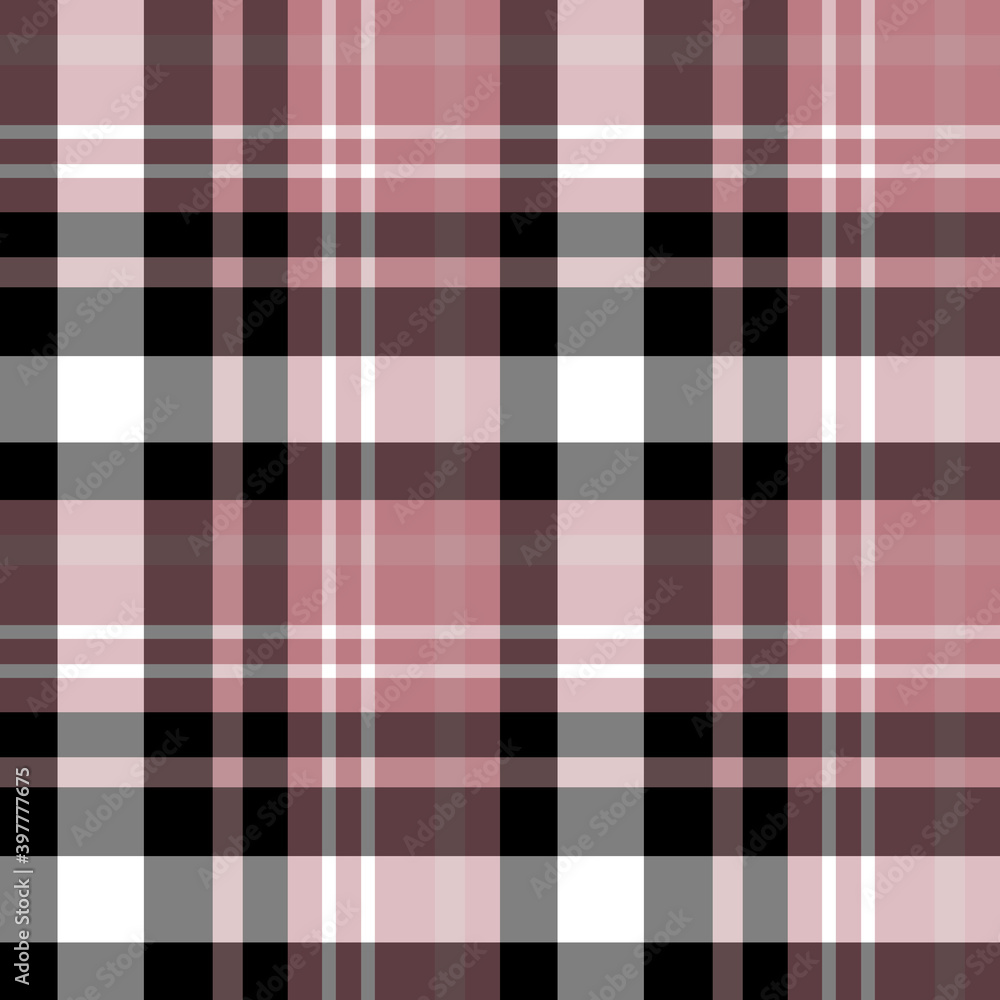 Seamless pattern in black, white, discreet pink colors for plaid, fabric, textile, clothes, tablecloth and other things. Vector image. Seamless pattern in black, white, discreet pink colors for plaid, fabric, textile, clothes, tablecloth and other things. Vector image.
