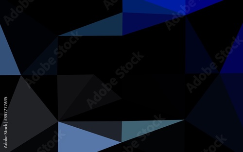 Dark BLUE vector low poly texture.