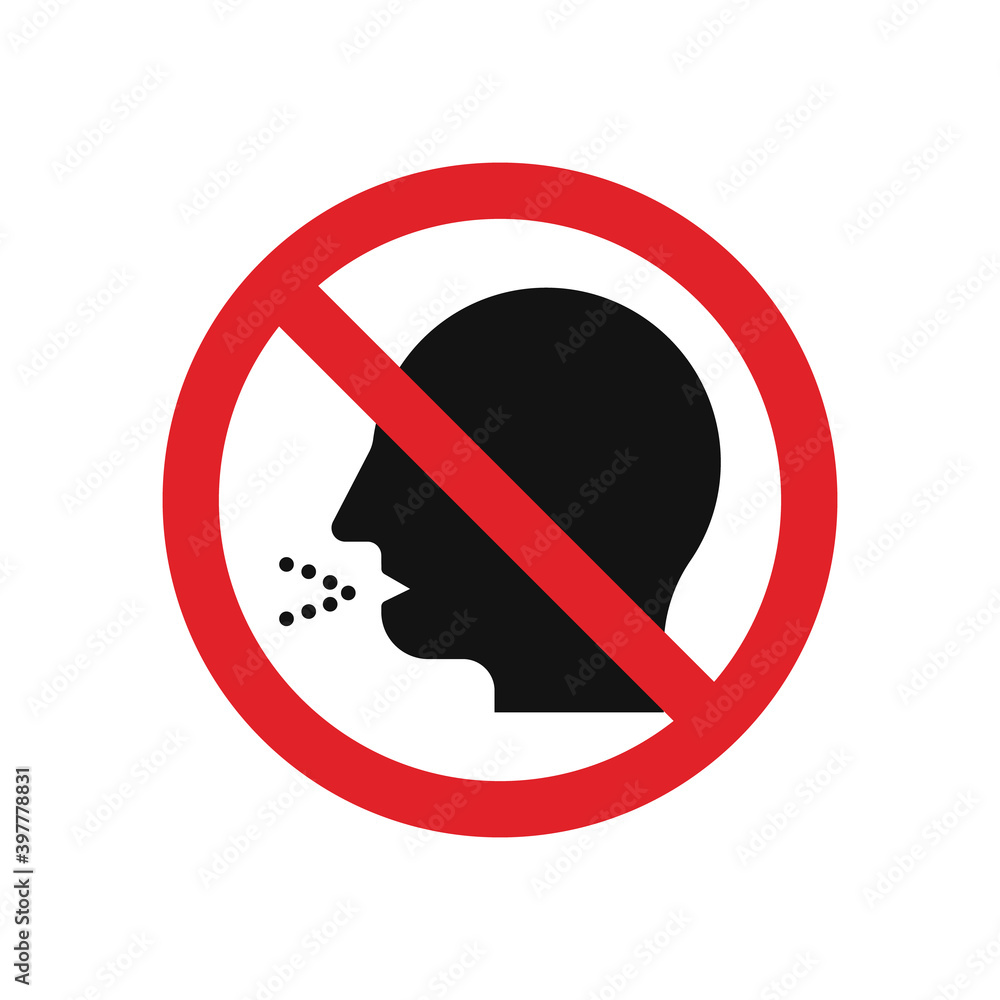 No sneeze icon isolated on white background. Vector illustration. No sneeze icon isolated on white background. Vector illustration.