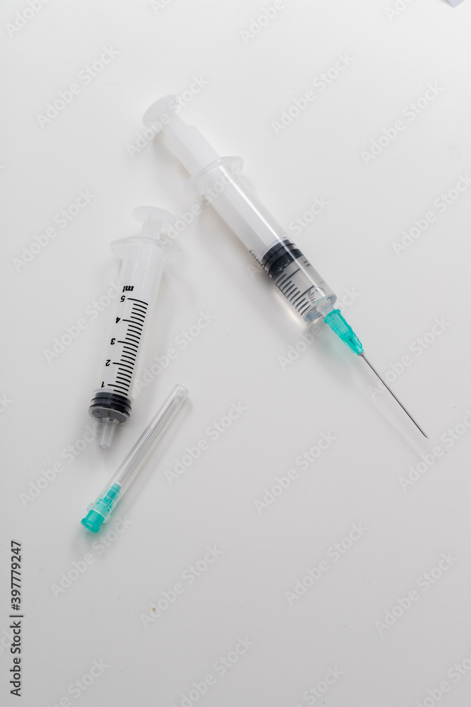 syringes on a white background syringes on a white background