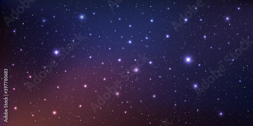 Beautiful galaxy background with nebula cosmos stardust and bright shining stars in universe, Vector illustration.
