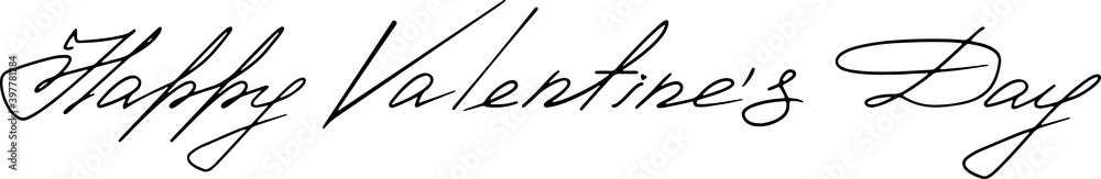 Happy Valentine's day lettering. Hand lettering on a white background ...