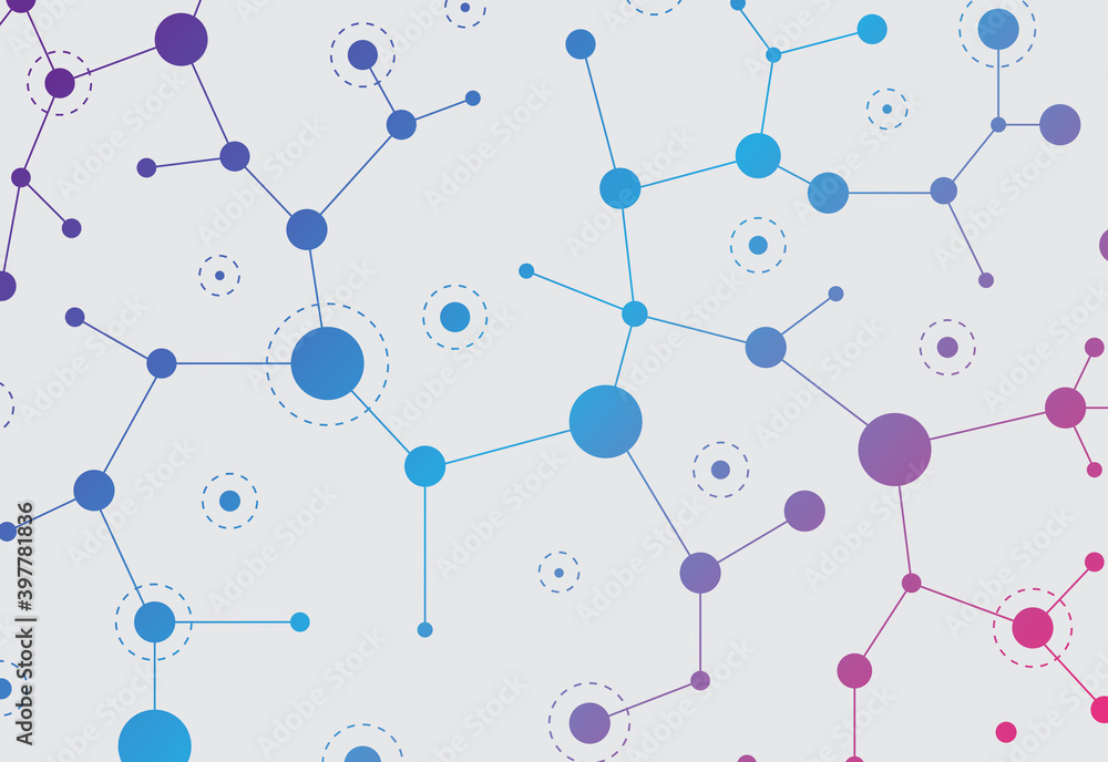 Network abstract connection isolated on gray background. Network ...