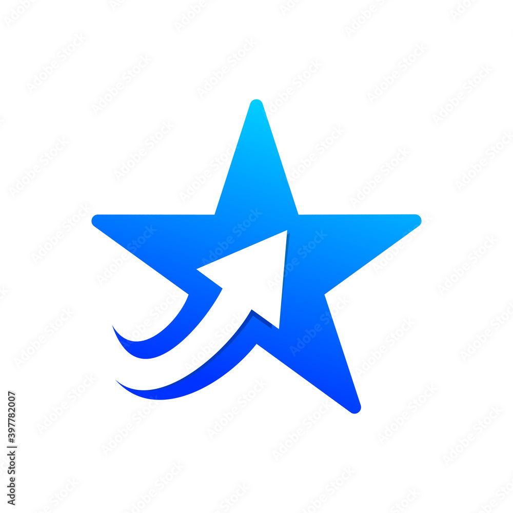 Fototapeta premium blue star arrow logo concept