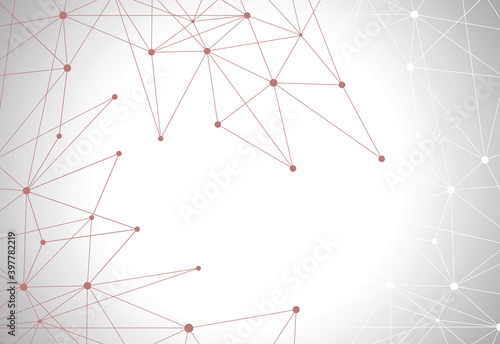 Network abstract connection isolated on gray background. Network technology background with dots and lines. Ai background. Modern abstract concept. Ai vector, network technology