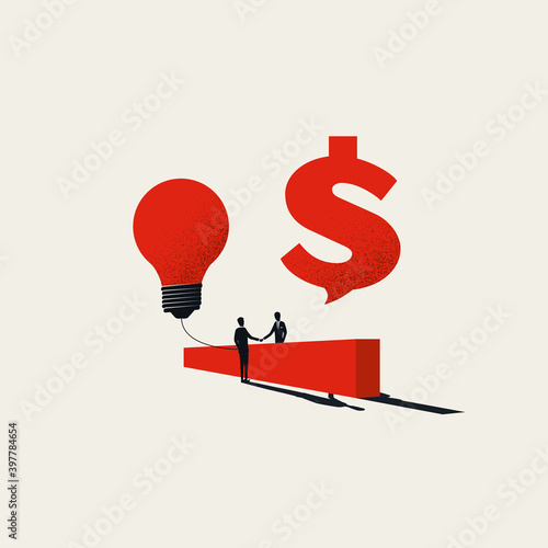Business startup investment vector concept. Symbol of new business, investors, negotiation, support.