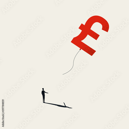 British pound collapse due to brexit vector concept. Symbol of currency devaluation.