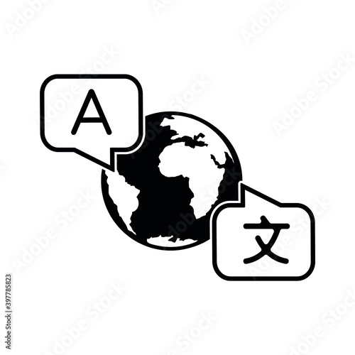 Vector image. World languages ​​icon.