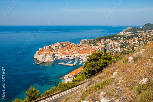 Fototapeta Naklejka Na Ścianę i Meble -  View to the Old Port and Old Town of Dubrovnik, Croatia