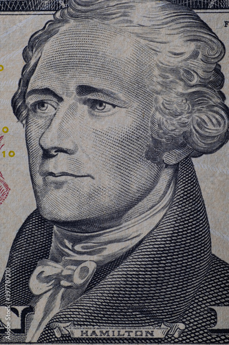 Close up detail on American Dollars banknotes