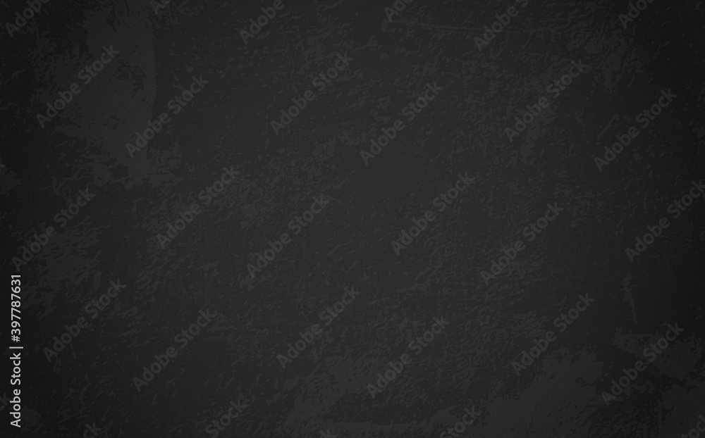 Design wiped a dirty board. Realistic blank black chalkboard. Background for school or restaurant menu design. Old texture, can use as background. Black board. Vector illustration - obrazy, fototapety, plakaty 