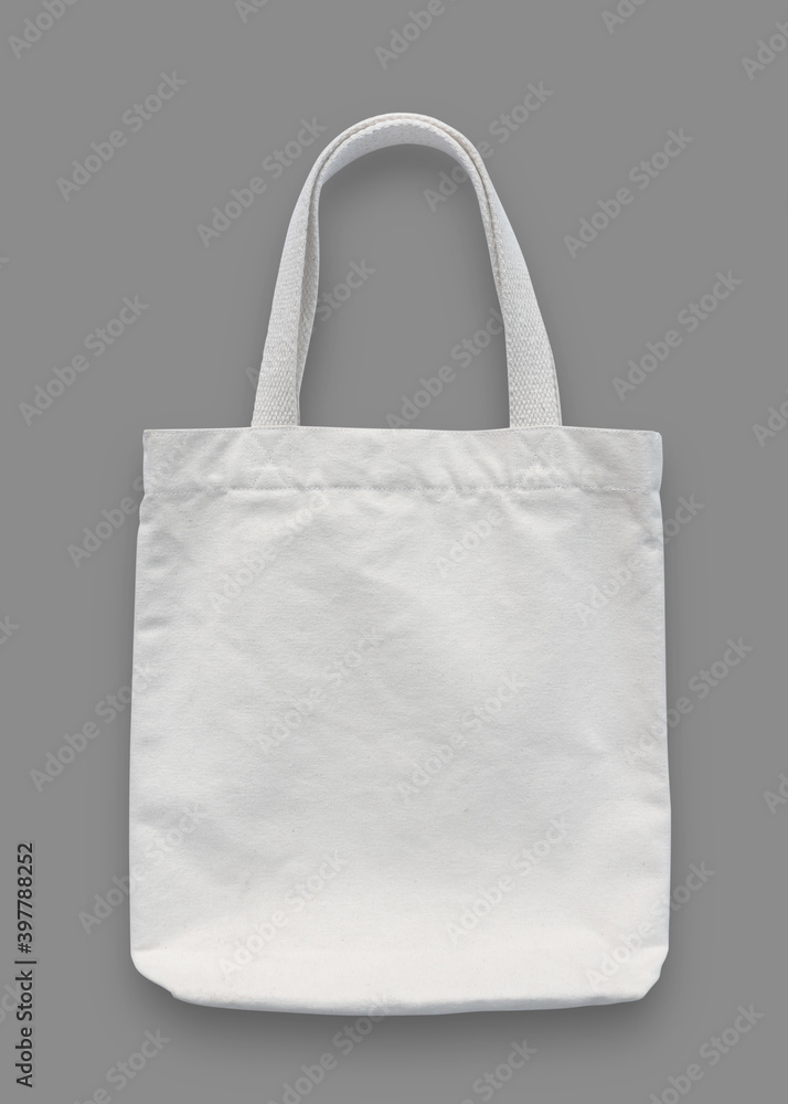 Tote bag mockup, white cotton fabric canvas cloth for eco shopping sack ...