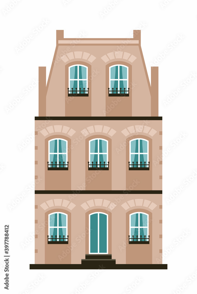 Dutch colorful house on a white background Dutch colorful house on a white background