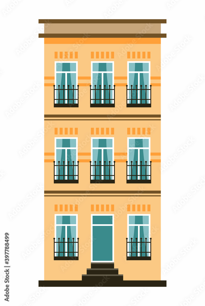 Dutch colorful house on a white background