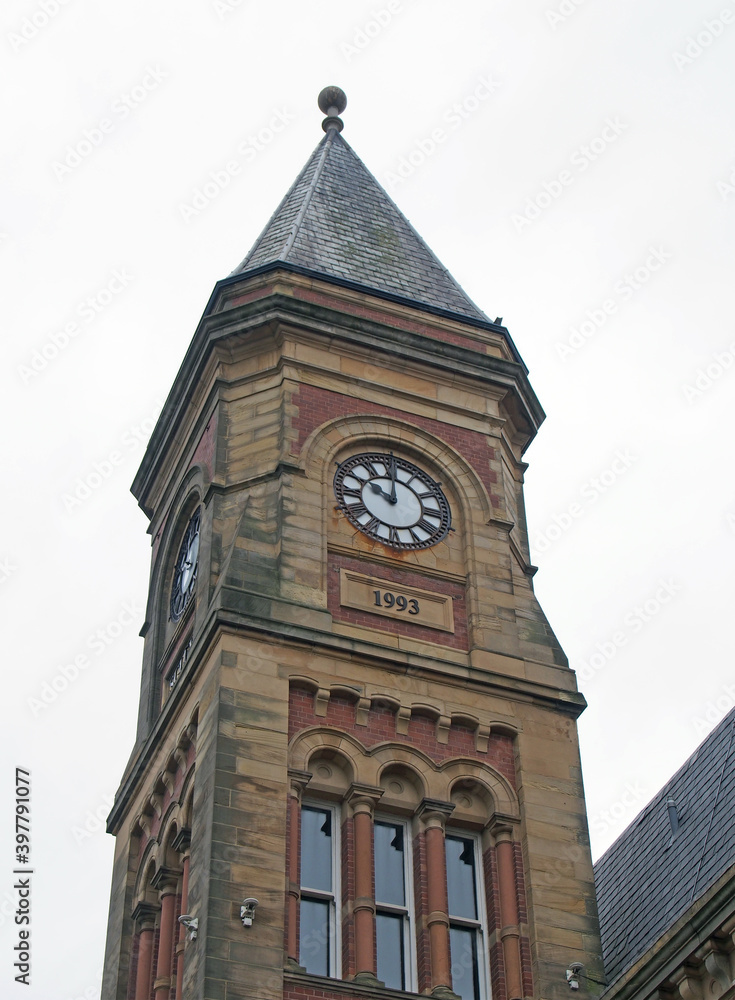 the tower of the old lord street railway station in Southport