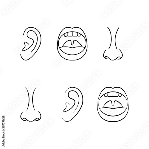 ent specialist logo with ear, nose and throat
