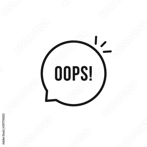 black oops thin line logo