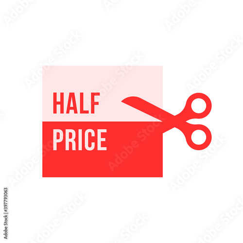 simple red scissors like half price