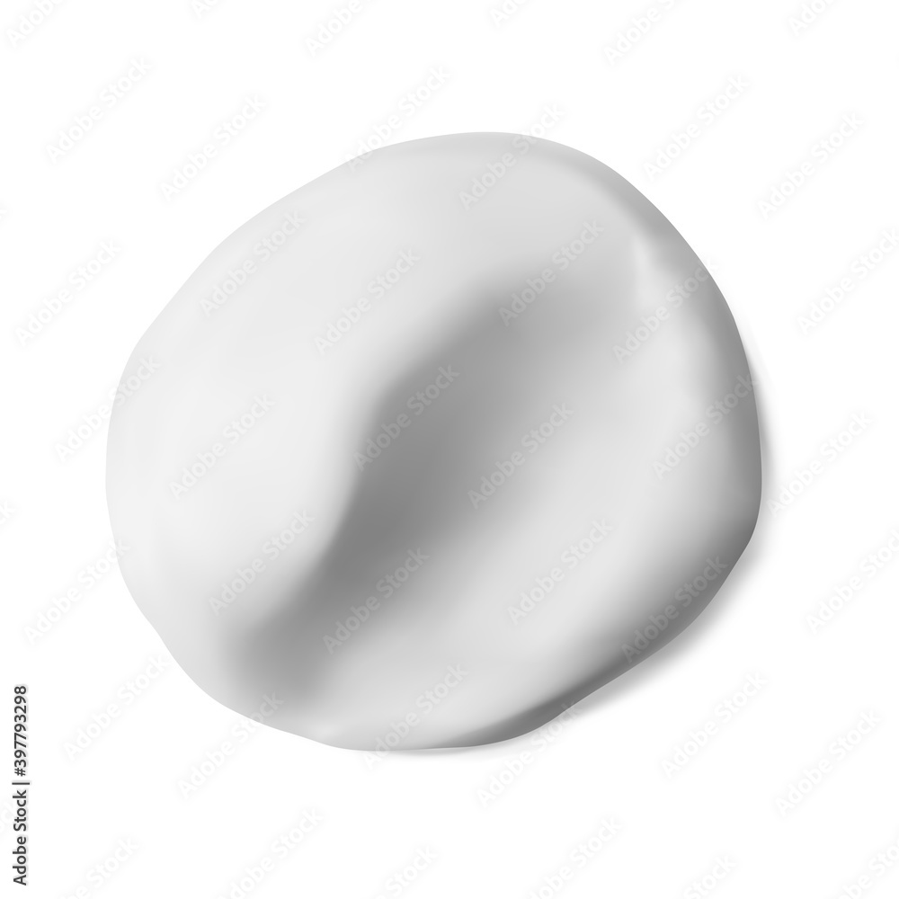 Cosmetic cream smear realistic vector illustration isolated on white background. Facial and body skin care beauty product blob. Moisturizer lotion sample Cosmetic cream smear realistic vector illustration isolated on white background. Facial and body skin care beauty product blob. Moisturizer lotion sample