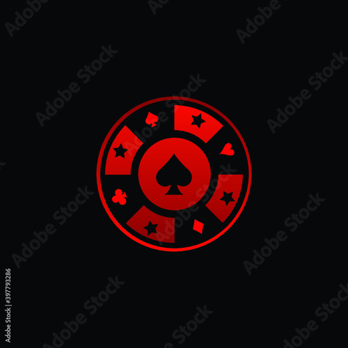 Casino chip Poker logo vector symbol icon design template
